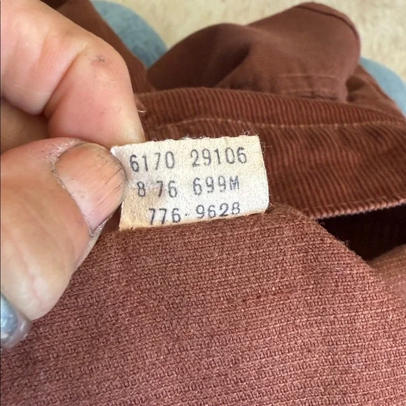 RARE Vintage Levi Brown Corduroy Pants kickflare Big E white tab - Picture 3 of 16